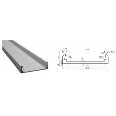 Алюминиевый профиль CAB 263 для LED ленты серебро (за 1м) Код.57759