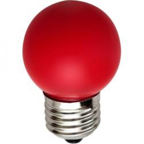 Светодиодная лампа Feron LB-37 G45 E27  1W красная 230V Код.58013