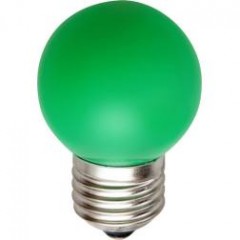 Светодиодная лампа Feron LB-37 G45 E27  1W зеленая  230V Код.58014