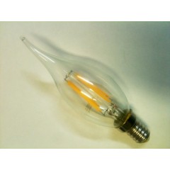 Светодиодная лампа Lemanso Filament LED LM393 4W С35 Е14 3000K (свеча на ветр, прозрачная) Код.58528