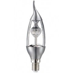 Светодиодная лампа CIVILIGHT KP35T5 E14 5W Diamond Silver candle F37 2700К (warm white) Код.58579
