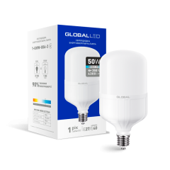 Мощная светодиодная лампа GLOBAL 1-GHW-006-3 50W 6500K E27/Е40 Код.57059