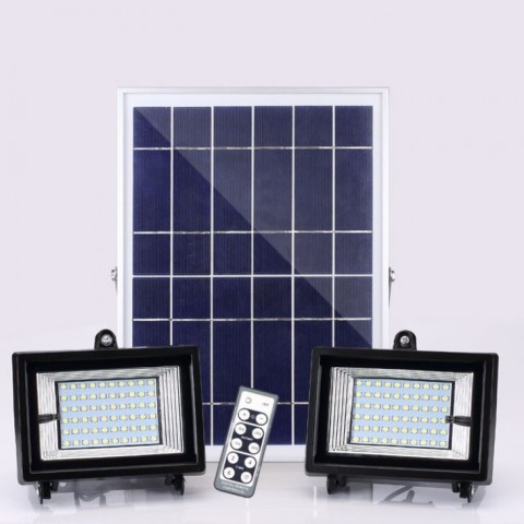 Светодиодные уличные прожектора на солнечной батарее SL383В 2х24W IP65 Код.59374