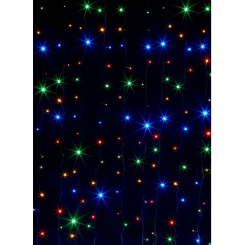 Світлодіодна гірлянда "Штора" 240LED 3x2m RGB Мікс/прозр IP20 Код.59382